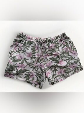 Vtg Ocean Pacific Sport Shorts Sz S Tropical Print Drawstring 90s SP44